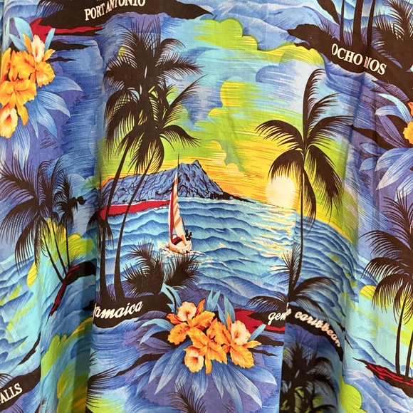 3/$10⚡️Jamacian Tropical Beach Palm Tree Print Button-Up Plus Size Shirt - Picture 11 of 11